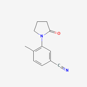 molecular formula C12H12N2O B13712109 4-Methyl-3-(2-oxo-1-pyrrolidinyl)benzonitrile 