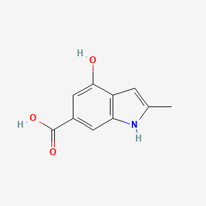 molecular formula C10H9NO3 B13712144 4-Hydroxy-2-methyl-1H-indole-6-carboxylic Acid 