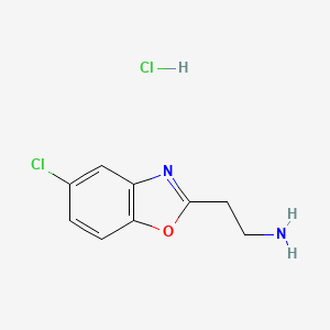 molecular formula C9H10Cl2N2O B1371224 2-(5-Chloro-1,3-benzoxazol-2-yl)ethanamine hydrochloride CAS No. 1158341-14-0