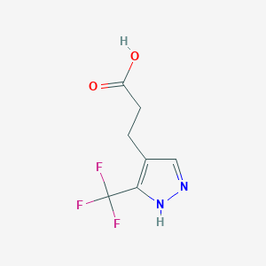 molecular formula C7H7F3N2O2 B1371228 3-(3-(trifluoromethyl)-1H-pyrazol-4-yl)propanoic acid 