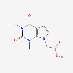 molecular formula C10H11N3O4 B1371231 2-{1,3-dimethyl-2,4-dioxo-1H,2H,3H,4H,7H-pyrrolo[2,3-d]pyrimidin-7-yl}acetic acid 