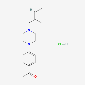 molecular formula C17H25ClN2O B13712315 (E)-1-(4-(4-(2-Methylbut-2-en-1-yl)piperazin-1-yl)phenyl)ethanone Hydrochloride 