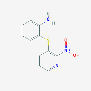 molecular formula C11H9N3O2S B13712339 2-[(2-Nitropyridin-3-yl)thio]aniline 