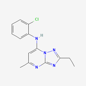 molecular formula C14H14ClN5 B1371234 N-(2-chlorophenyl)-2-ethyl-5-methyl[1,2,4]triazolo[1,5-a]pyrimidin-7-amine 