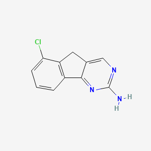 molecular formula C11H8ClN3 B13712375 6-Chloro-5H-indeno[1,2-d]pyrimidin-2-amine 