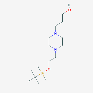 molecular formula C15H34N2O2Si B13712413 4-[2-[[(1,1-Dimethylethyl)dimethylsilyl]oxy]ethyl]-1-piperazinepropanol CAS No. 887588-55-8