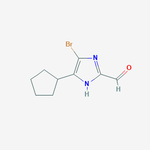 molecular formula C9H11BrN2O B13712418 5-Bromo-4-cyclopentylimidazole-2-carbaldehyde 