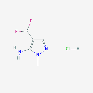 molecular formula C5H8ClF2N3 B13712421 5-Amino-4-(difluoromethyl)-1-methyl-1H-pyrazole Hydrochloride 