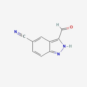 molecular formula C9H5N3O B1371248 3-Formyl-1H-indazole-5-carbonitrile CAS No. 518987-75-2