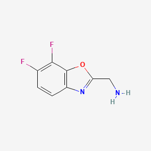 molecular formula C8H6F2N2O B13712498 6,7-Difluorobenzoxazole-2-methanamine 