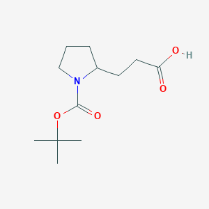 molecular formula C12H21NO4 B1371250 3-(1-(叔丁氧羰基)吡咯烷-2-基)丙酸 CAS No. 212650-48-1