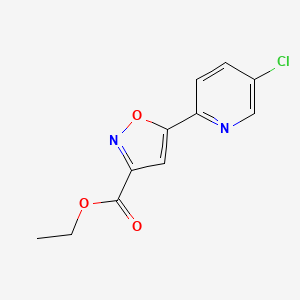 molecular formula C11H9ClN2O3 B13712546 Ethyl 5-(5-Chloro-2-pyridyl)isoxazole-3-carboxylate 