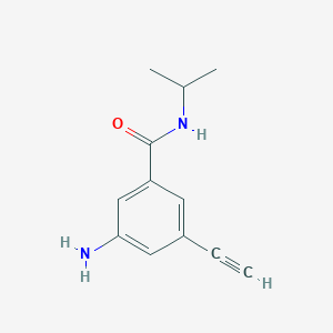 molecular formula C12H14N2O B13712571 3-Amino-5-ethynyl-N-isopropylbenzamide 