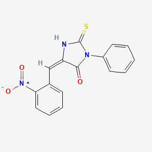 molecular formula C16H11N3O3S B13712592 (5E)-5-(2-nitrobenzylidene)-3-phenyl-2-sulfanyl-3,5-dihydro-4H-imidazol-4-one 