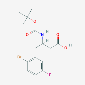 molecular formula C15H19BrFNO4 B13712607 3-(Boc-amino)-4-(2-bromo-5-fluorophenyl)butyric Acid 