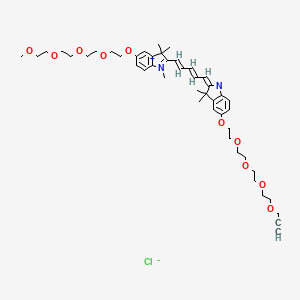 molecular formula C47H67ClN2O10 B13712628 (2E)-2-[(2E,4E)-5-[5-[2-[2-[2-(2-methoxyethoxy)ethoxy]ethoxy]ethoxy]-1,3,3-trimethylindol-1-ium-2-yl]penta-2,4-dienylidene]-1,3,3-trimethyl-5-[2-[2-[2-(2-prop-2-ynoxyethoxy)ethoxy]ethoxy]ethoxy]indole;chloride 