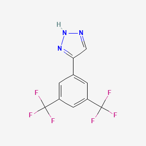 molecular formula C10H5F6N3 B13712644 4-[3,5-Bis(trifluoromethyl)phenyl]-1H-1,2,3-triazole 