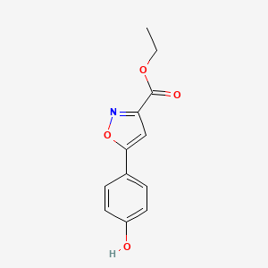 molecular formula C12H11NO4 B13712645 Ethyl 5-(4-Hydroxyphenyl)isoxazole-3-carboxylate 