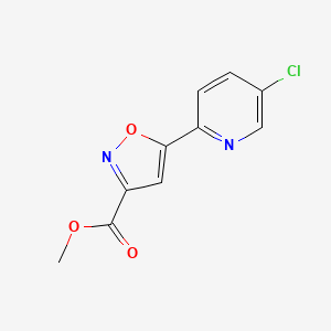 molecular formula C10H7ClN2O3 B13712661 Methyl 5-(5-Chloro-2-pyridyl)isoxazole-3-carboxylate 