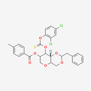 1,5-Anhydro-4,6-O-benzylidene-3-O-[2,4-dichlorophenyl]thiocarbonyloxy-2-O-p-toluoyl-D-glucitol