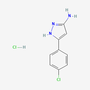 molecular formula C9H9Cl2N3 B13712758 5-Amino-3-(4-chlorophenyl)pyrazole Hydrochloride 