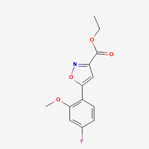 molecular formula C13H12FNO4 B13712796 Ethyl 5-(4-Fluoro-2-methoxyphenyl)isoxazole-3-carboxylate 