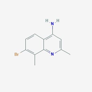 molecular formula C11H11BrN2 B13712818 7-Bromo-2,8-dimethylquinolin-4-amine CAS No. 1189106-65-7