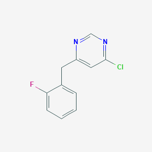molecular formula C11H8ClFN2 B1371282 4-Chloro-6-(2-fluorobenzyl)pyrimidine 