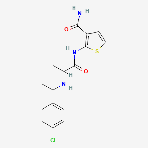 2-(2-((1-(4-Chlorophenyl)ethyl)amino)propanamido)thiophene-3-carboxamide