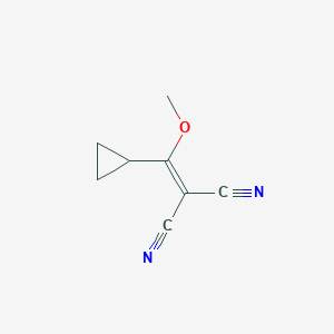 molecular formula C8H8N2O B1371292 2-[Cyclopropyl(methoxy)methylidene]propanedinitrile 