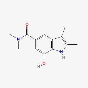 molecular formula C13H16N2O2 B13712983 7-Hydroxy-N,N,2,3-tetramethyl-1H-indole-5-carboxamide 