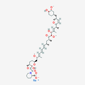 [2R-[2alpha,2(S*),3alpha,6beta[2S*,3E,5E,7E,9S*,11R*,13R*,14R*,15E,17R*,19E/Z,21R*,22(1S*,3R*,4R*)]]]-1-[Oxo[tetrahydro-2-hydroxy-6-[14-hydroxy-22-(4-hydroxy-3-methoxycyclohexyl)-2,13-dimethoxy-3,9,11,15,17,21-hexamethyl-12,18-dioxo-3,5,7,15,19-docosapentaenyl]-3-methyl-2H-pyran-2-yl]acetyl]-2-piperidinecarboxylic Acid Monosodium Salt