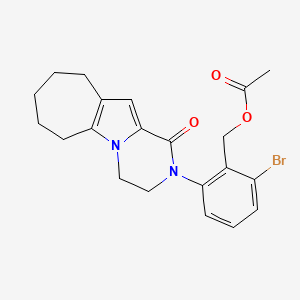 2-Bromo-6-[1-oxo-3,4,7,8,9,10-hexahydro-1H-cyclohepta[4,5]pyrrolo[1,2-a]pyrazin-2(6H)-yl]benzyl Acetate