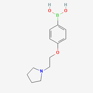 molecular formula C12H18BNO3 B1371304 (4-(2-(Pyrrolidin-1-yl)ethoxy)phenyl)boronic acid CAS No. 226396-30-1