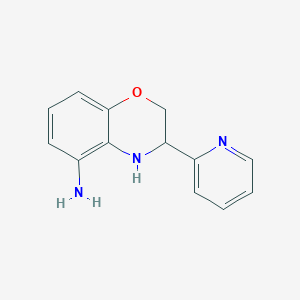 molecular formula C13H13N3O B13713042 5-Amino-3-(2-pyridyl)-3,4-dihydro-2H-benzo[b][1,4]oxazine 