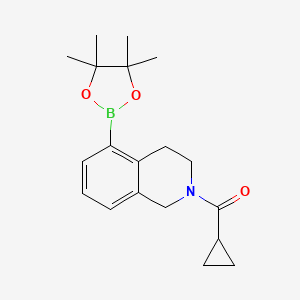 molecular formula C19H26BNO3 B13713228 Cyclopropyl(5-(4,4,5,5-tetramethyl-1,3,2-dioxaborolan-2-yl)-3,4-dihydroisoquinolin-2(1H)-yl)methanone 