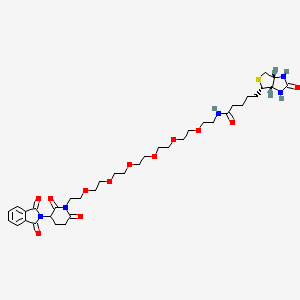 5-[(3aS,4S,6aR)-2-oxo-1,3,3a,4,6,6a-hexahydrothieno[3,4-d]imidazol-4-yl]-N-[2-[2-[2-[2-[2-[2-[2-[3-(1,3-dioxoisoindol-2-yl)-2,6-dioxopiperidin-1-yl]ethoxy]ethoxy]ethoxy]ethoxy]ethoxy]ethoxy]ethyl]pentanamide