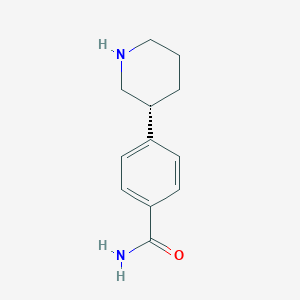 molecular formula C12H16N2O B13713278 (R)-4-(Piperidin-3-yl)benzamide 