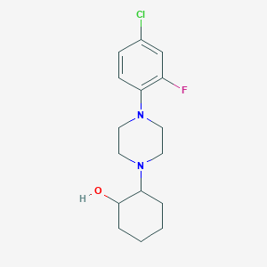 molecular formula C16H22ClFN2O B13713290 2-[4-(4-Chloro-2-fluorophenyl)-1-piperazinyl]cyclohexanol 