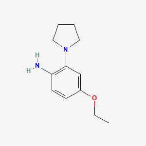 molecular formula C12H18N2O B13713317 4-Ethoxy-2-(pyrrolidin-1-yl)aniline 