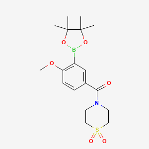 (1,1-Dioxidothiomorpholino)(4-methoxy-3-(4,4,5,5-tetramethyl-1,3,2-dioxaborolan-2-yl)phenyl)methanone