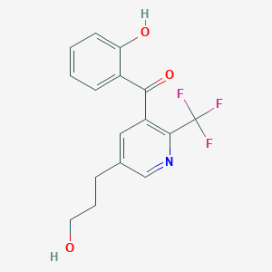 molecular formula C16H14F3NO3 B13713371 3-Salicyloyl-5-(3-hydroxypropyl)- 