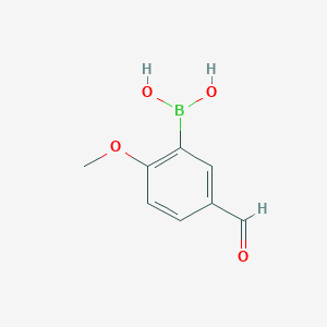 molecular formula C8H9BO4 B137134 5-甲酰基-2-甲氧基苯硼酸 CAS No. 127972-02-5