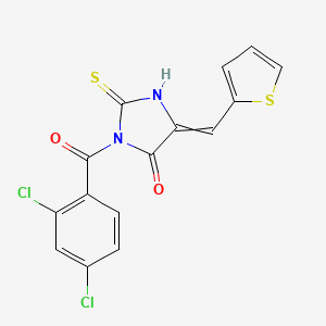 molecular formula C15H8Cl2N2O2S2 B13713406 (5E)-3-(2,4-dichlorobenzoyl)-5-(thien-2-ylmethylene)-2-thioxoimidazolidin-4-one 