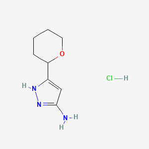 molecular formula C8H14ClN3O B13713496 3-Amino-5-(2-tetrahydropyranyl)pyrazole Hydrochloride 