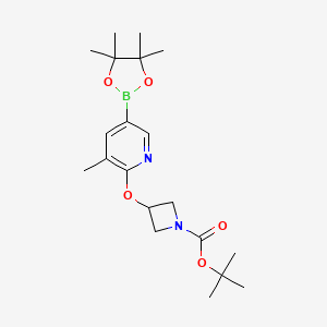 3-[3-Methyl-5-(4,4,5,5-tetramethyl-[1,3,2]dioxaborolan-2-yl)-pyridin-2-yloxy]-azetidine-1-carboxylic acid tert-butyl ester