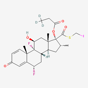 5-Iodomethyl 6 alpha,9 alpha-Difluoro-11 beta-hydroxy-16 alpha-methyl-3-oxo-17 alpha-(3,3,3-d3-propionyloxy)-androsta-1,4-diene-17 beta-carbothioate