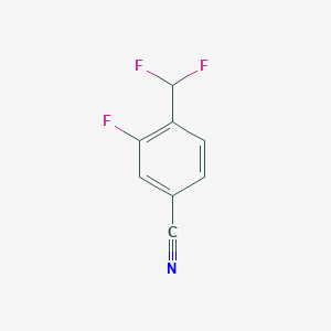 molecular formula C8H4F3N B13713552 4-(Difluoromethyl)-3-fluorobenzonitrile 