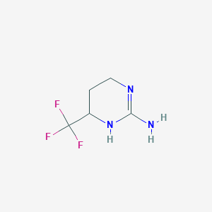 molecular formula C5H8F3N3 B1371357 4-(Trifluoromethyl)-1,4,5,6-tetrahydropyrimidin-2-amine 