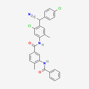 3-Benzamido-N-(5-chloro-4-((4-chlorophenyl)(cyano)methyl)-2-methylphenyl)-4-methylbenzamide